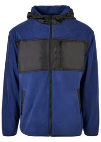 Urban Classics Herren Winterjacke "Urban Classics Herren Hooded Micro Fleece Jacket", blau, klassisch, Gr. L, unifarben, 100% Polyester, Jacken