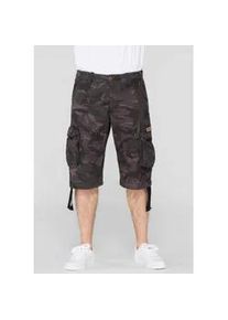 Cargobermudas Alpha Industries "Jet Short" Gr. 34, N-Gr, schwarz (schwarz camo) Herren Hosen