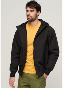 Superdry Herren Bomberjacke "SURPLUS NYLON HOODED BOMBER", schwarz, modisch, Gr. XXXL, unifarben, Web, Obermaterial: 100% Nylon, Jacken