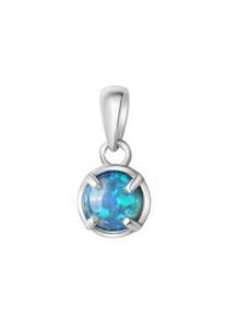 Vivance Damen Ketten-Anhänger "925/- Sterling Silber rhodiniert synth.Opal blau", ONE-SIZE, Silber 925 (Sterlingsilber), 0,8 g, blau, Silber 925