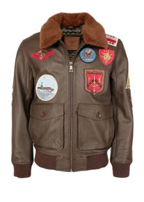 Top Gun Herren Lederjacke "TG20201007", braun, Gr. S, Obermaterial: 100% Leder, Lamm / Futter: 100% Baumwolle / Ärmelfutter: 100% Polyester / Strick: