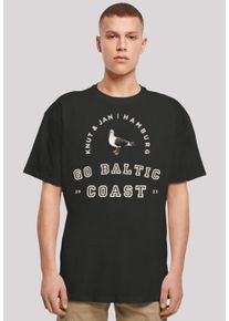 F4NT4STIC Herren T-Shirt "Möwe Knut & Jan Hamburg", schwarz, casual, Gr. 5XL, Obermaterial: 100% Baumwolle, Shirts, Print