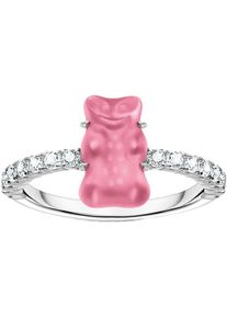 Thomas Sabo Damen Fingerring "Thomas Sabo x HARIBO Schmuck: Ring mit Goldbär", 56, Silber 925 (Sterlingsilber), 7mm, pink, Silber 925