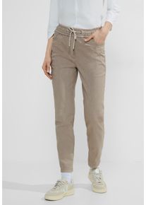 Cecil Damen Jogger Pants, beige, casual, Gr. XXL, unifarben, Web, 68% Baumwolle, 27% Polyester, 5% Elasthan, Hosen, Middle Waist