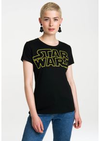 logoshirt Damen T-Shirt "Krieg der Sterne - Star Wars", schwarz, casual, Gr. M, bedruckt, 100% Baumwolle, Shirts, mit coolem Frontprint