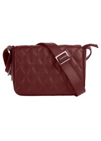 CLUTY Damen Henkeltasche, rot, Leder, Taschen, echt Leder, Made in Italy