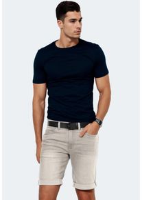 INDICODE Herren Shorts "Inkadeu", grau, Gr. L, Material: 98% Baumwolle, 2% Elasthan, Hosen, mit 5-Pocket Design