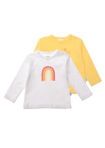 Liliput Jungen Langarmshirt "Regenbogen", gelb, Gr. 50, bedruckt, 100% Baumwolle, Shirts, 2er-Pack aus weichem Baumwoll-Material
