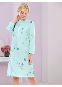 wäschepur WÄSCHEPUR Damen Nachthemd "Nachthemd", Gr. 36, grün, 100% Baumwolle, geblümt, gemustert, mehrfarbig, bedruckt, Kleider