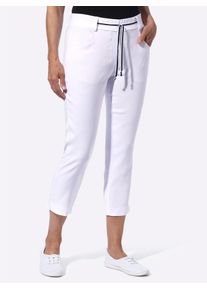 Classic Basics Damen 7/8-Hose, weiß, Gr. 44, unifarben, 85% Polyester, 12% Viskose, 3% Elasthan, Hosen
