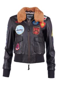 Top Gun Damen Lederjacke "TG20212520", braun, Gr. M, Obermaterial: 100% Leder, Lamm / Futter: 100% Polyester / Kragen: 100% Polyester / Wattierung: