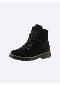 Waldläufer WALDLÄUFER Damen Stiefelette, Gr. 6,5, schwarz, Veloursleder, Lammfell, sportlich, Schuhe