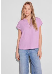 Street One Damen Kurzarmbluse, rosa, casual, Gr. 34, unifarben, Stoff, 100% Viskose, Blusen, aus softer Viskose