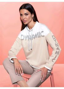 Heine Damen Sweatshirt, beige, Gr. 38, gemustert, mehrfarbig, 50% Modal, 44% Polyester, 6% Elasthan, Sweatshirts