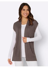 Classic Basics Damen Strickweste, grau, Gr. 52, unifarben, 100% Polyacryl, Westen