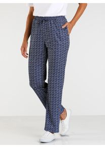 Classic Basics Damen Jerseyhose, blau, Gr. 19, gemustert, 100% Polyester, Hosen