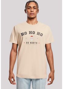 F4NT4STIC Herren T-Shirt "Ho Ho Ho Santa Claus Weihnachten", beige, casual, Gr. XXL, Obermaterial: 100% Baumwolle, Shirts, Weihnachten, Geschenk, Logo