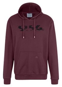 Herren Kapuzensweatshirt "964_BLACK", rot, casual, Gr. XXL, Ahorn Sportswear, bedruckt, 100% Baumwolle, Sweatshirts, mit modischem Print