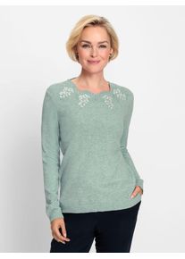 CLASSIC Damen Strickpullover "Pullover", grün, Gr. 38, meliert, 45% Viskose, 35% Polyamid, 20% Polyester, Pullover