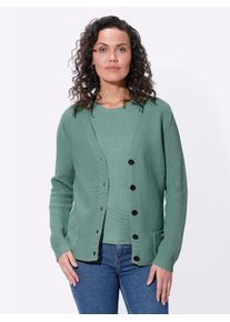 Casual Looks Damen Strickpullover "Twinset", grün, Gr. 38, unifarben, 100% Baumwolle, Pullover