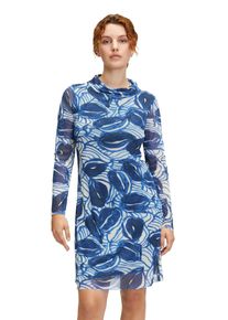 Cartoon Damen Druckkleid "Cartoon Casual-Kleid mit Stehkragen", blau, feminin, Gr. 40, Obermaterial: 95% Polyester, 5% Elasthan. Futter: 95% Viskose,
