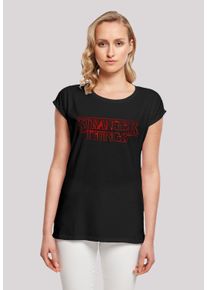 F4NT4STIC Damen T-Shirt "Stranger Things Glow Logo", schwarz, casual, Gr. XL, Obermaterial: 100% Baumwolle, Shirts, Premium Qualität