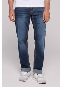 CAMP DAVID Herren Comfort-fit-Jeans, blau, casual, Gr. 33, Abriebeffekte, Material: 98% Baumwolle, 2% Elasthan, Zusatz: Enthält nichttextile Teile
