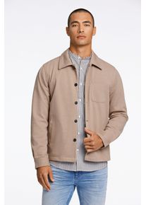 LINDBERGH Herren Blusenjacke, beige, casual, Gr. M, Obermaterial: 75% Polyester, 22% Viskose, 3% Elasthan, Jacken, mit praktischer Brusttasche
