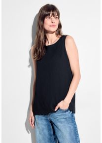 Cecil Damen Blusentop, blau, casual, Gr. XL, unifarben, Stoff, 55% Polyester, 44% Viskose, 1% Elasthan, Blusen, aus softem Materialmix