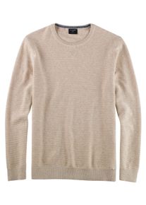 OLYMP Herren Rundhalspullover "OLYMP Strick Casual", beige, casual, Gr. S, Obermaterial: 100% Baumwolle, Pullover