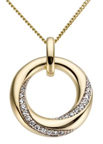 Firetti Damen Ketten-Anhänger "Schmuck Geschenk Gold 585 Halsschmuck Anhänger für Halskette", 0,1 ct P2 = erkennbare Einschlüsse, Gelbgold