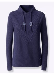 Casual Looks Damen Strickpullover "Pullover", blau, Gr. 38, unifarben, 50% Baumwolle, 50% Polyacryl, Pullover