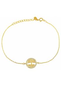 Adelia´s ADELIA ́S Damen Armband "Damen Armband Lebensbaum aus 925 Silber mit Zirkonia 20 cm", 20, gold, Armbänder