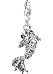 Thomas Sabo Damen Charm-Einhänger "Koi mit Zirkoniasteinen, 2170-643-21", schwarz-weiß, Silber 925 (Sterlingsilber), Charms, mit Zirkonia (synth.)