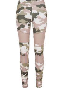 Urban Classics Damen Leggings "Urban Classics Damen Ladies Camo Tech Mesh Leggings", bunt, Gr. XL, 77% Polyester, 23% Elasthan, Hosen