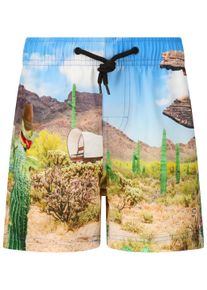 ZIGZAG Kinder Badeshorts "Tino", blau, Gr. 116, bedruckt, 92% Polyester, 8% Elasthan, Badehosen, mit sommerlichem Print