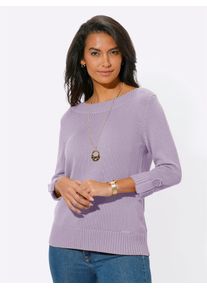 Casual Looks Damen 3/4 Arm-Pullover "Pullover", lila, Gr. 38, unifarben, meliert, 50% Baumwolle, 50% Polyacryl, Pullover