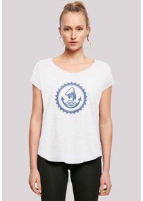 F4NT4STIC Damen T-Shirt "Knut und Jan Hamburg with Ladies Long Slub Tee", weiß, casual, Gr. XS, Obermaterial: 100% Baumwolle, Shirts, Print