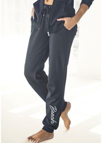 Damen Relaxhose, BENCH. LOUNGEWEAR, Gr. 32, schwarz, Interlock, Obermaterial: 100% Baumwolle, unifarben, sportlich, Hosen, mit glänzender