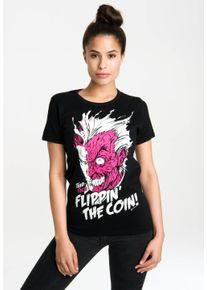 logoshirt Damen T-Shirt "Two-Face – Flippin The Coin", schwarz, casual, Gr. L, bedruckt, 100% Baumwolle, Shirts, mit lizenziertem Originaldesign