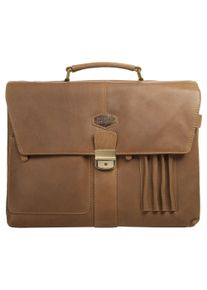 Landleder Damen Aktentasche, braun, Leder, gepflegt, Taschen, echt Leder
