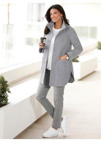 Classic Basics Damen Langjacke, grau, Gr. 56, meliert, 100% Polyester, Jacken