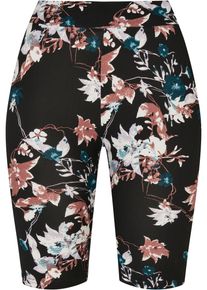 Urban Classics Damen Radlerhose "Urban Classics Damen Ladies Soft AOP Cycle Shorts", schwarz, Gr. S, 85% Polyester, 15% Elasthan, Hosen