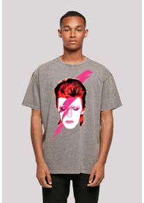 F4NT4STIC Herren T-Shirt "David Bowie Oversize T-Shirt", grau, casual, Gr. L, Obermaterial: 100% Baumwolle, Shirts, Print