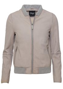 Maze Damen Blouson "4202196", blau, Gr. M, Obermaterial: 100% Lammleder / Innenfutter: 100% Baumwolle/ Ärmelfutter: 100% Polyester/ Strick: 95%