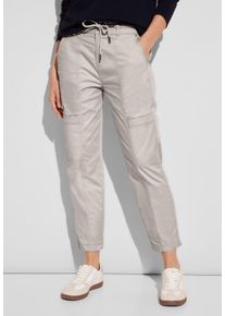 Street One Damen Röhrenhose, grau, casual, Gr. 32, unifarben, Web, 98% Baumwolle, 2% Elasthan, Hosen, Middle Waist