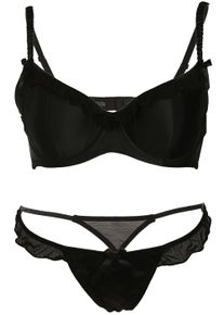 Family Trends Damen Set: Push-up-BH, Gr. 75, schwarz, 85% Polyamid, 15% Elasthan, BH-Sets, mit BH und String