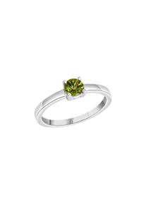 Vivance Damen Fingerring "925-Sterling Silber rhodiniert Peridot", 054 (17,2), Silber 925 (Sterlingsilber), weiß, Silber 925 (Sterlingsilber),
