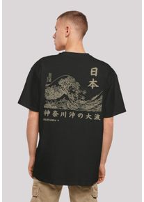 F4NT4STIC Herren T-Shirt "Kanagawa Welle", schwarz, casual, Gr. 4XL, Obermaterial: 100% Baumwolle, Shirts, Print