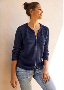 Heine Damen Strickjacke, blau, Gr. 38, unifarben, 100% Baumwolle, Strickjacken